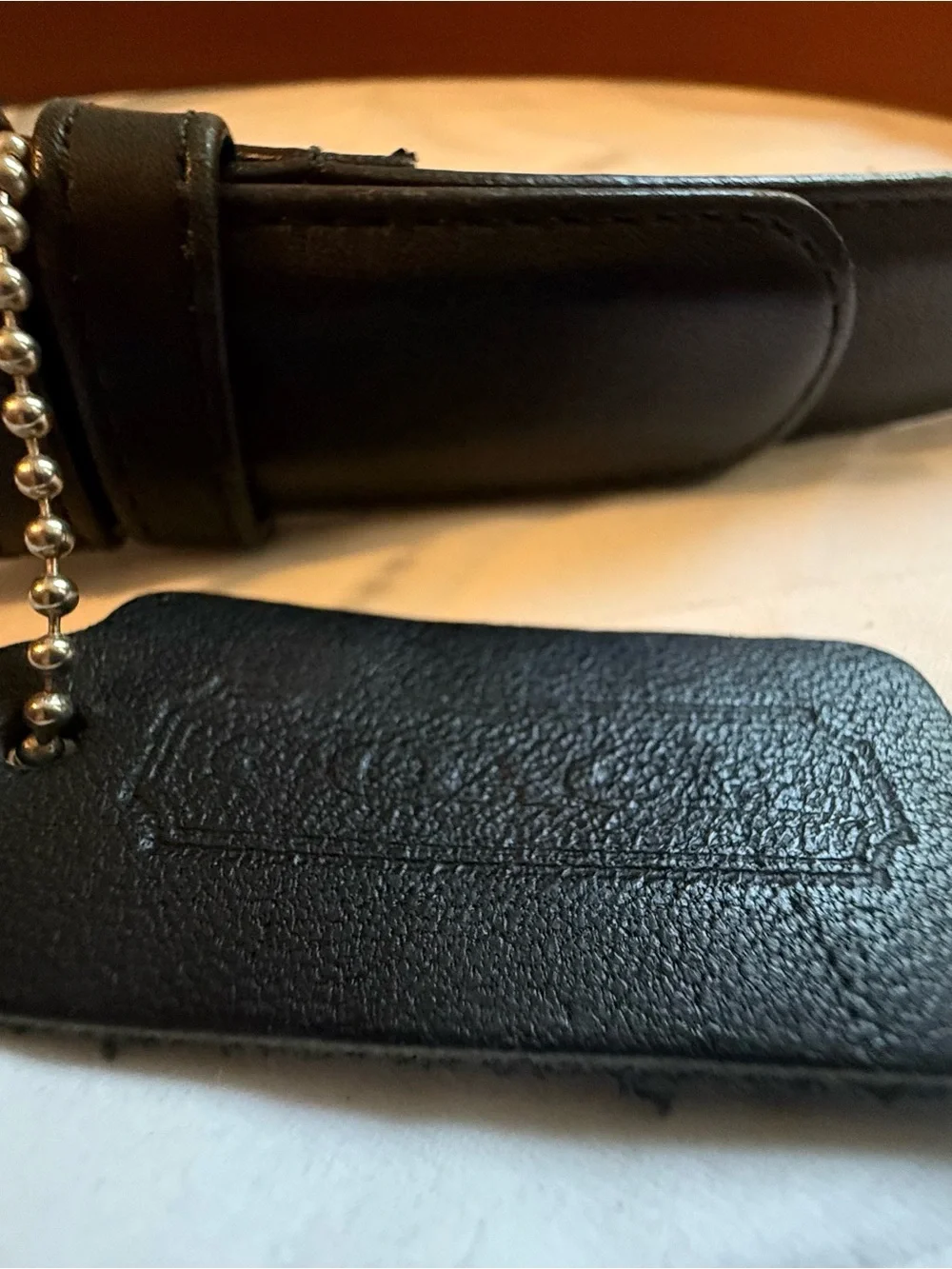 Authentic Coach Black Leather Belt with Silver Buckle Size Small
